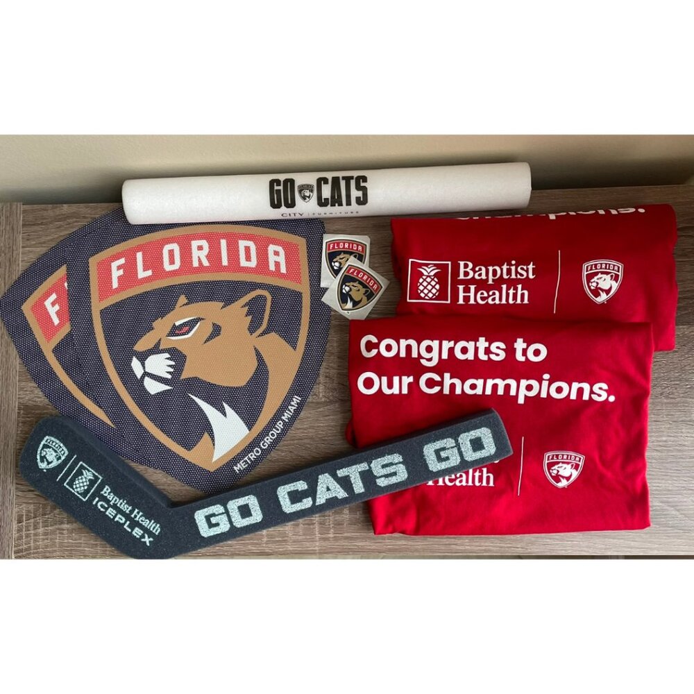 Florida Panthers Family Swag Kit Shirts Car Decal Stickers T-Shirt M L Hockey